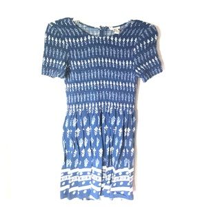 Blue and white dress